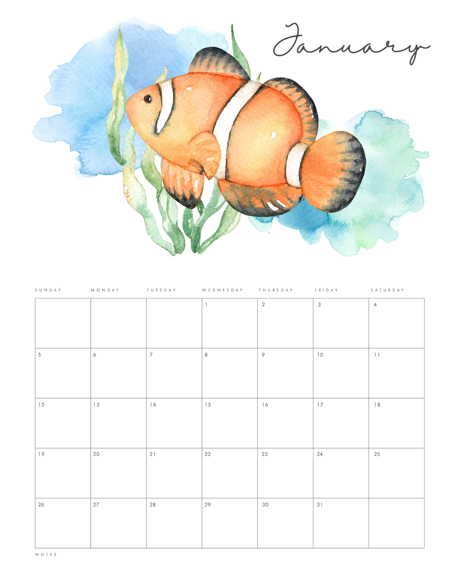 Free Printable 2020 Under The Sea Calendar The Cottage Market Free Printable 2020 Under The Sea Calendar The Cottage Market