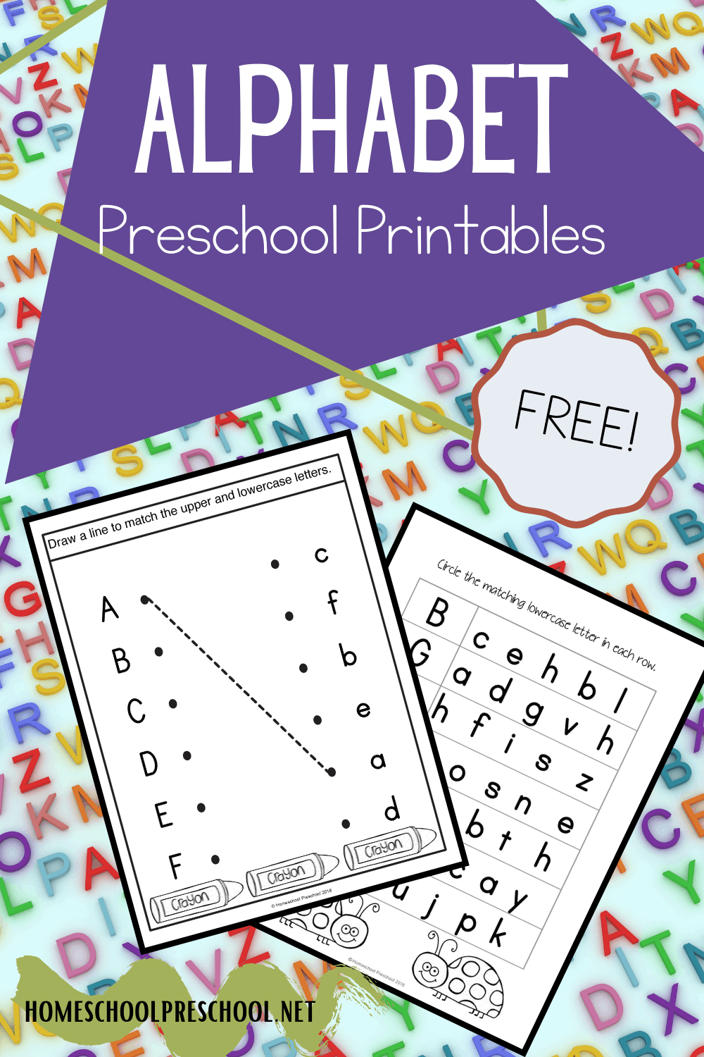Alphabet Matching Worksheets For Pre-K