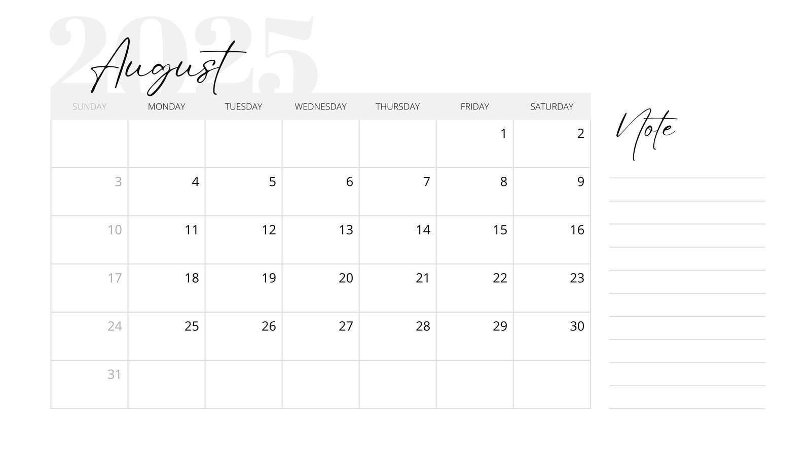 Free Printable August 2025 Calendar Templates Canva Free Printable August 2025 Calendar Templates Canva