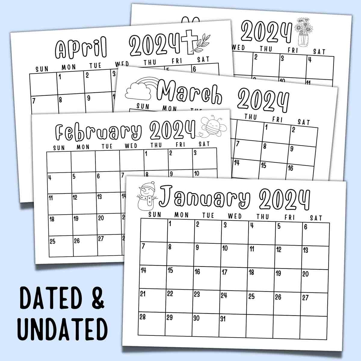 Free Printable Calendar For Kids Dated And Undated 2024 2025 Free Printable Calendar For Kids Dated And Undated 2024 2025