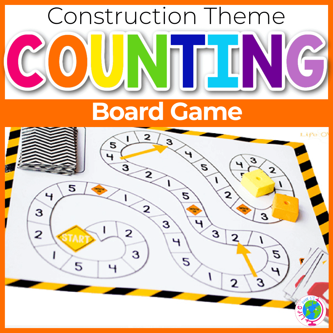 Free Printable Counting To 5 Game Construction Theme Free Printable Counting To 5 Game Construction Theme