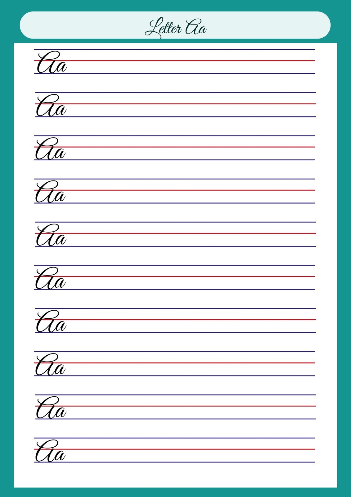 Free Printable Cursive Worksheets Az