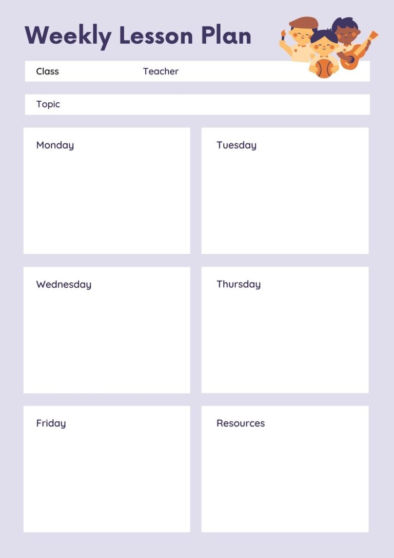 Free Printable Customizable Toddler Lesson Plan Templates Canva