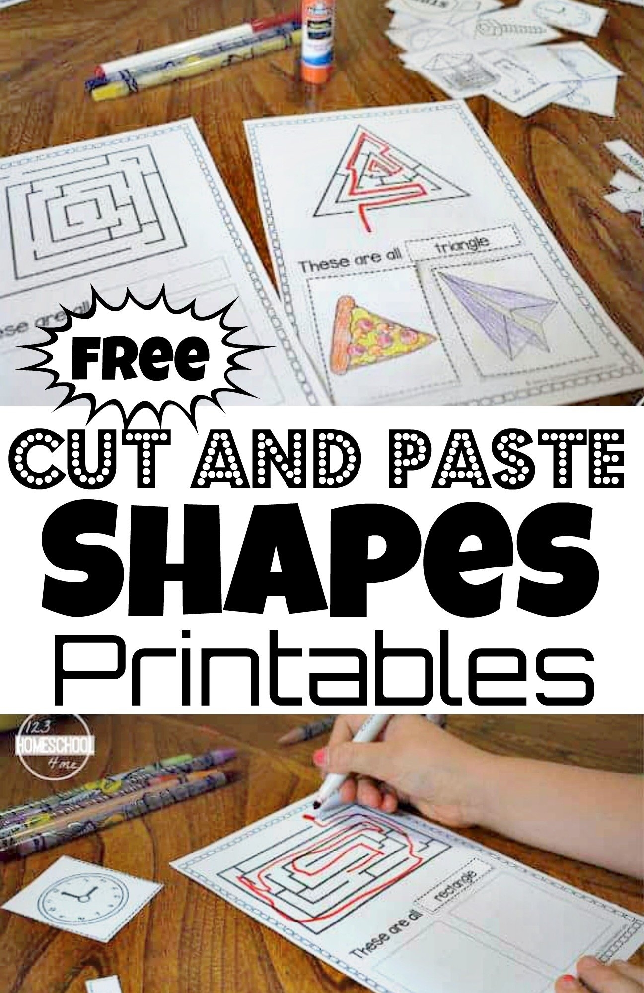 FREE Printable Cutting Shapes Worksheets FREE Printable Cutting Shapes Worksheets