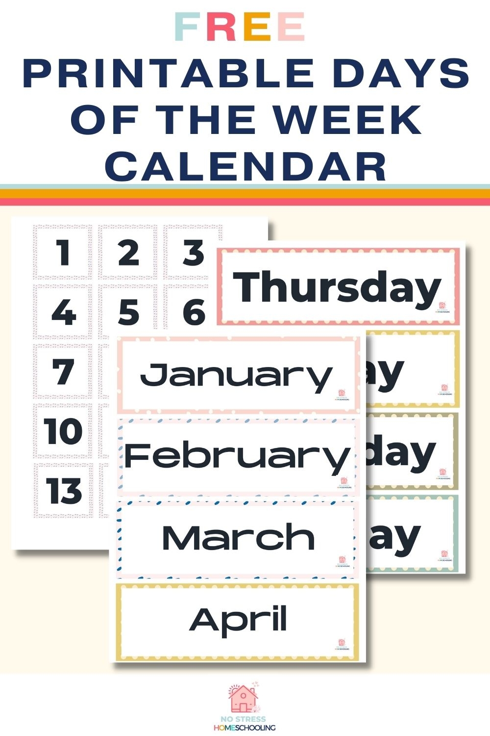 Free Printable Days Of The Week Calendar For Preschoolers No Stress Homeschooling Free Printable Days Of The Week Calendar For Preschoolers No Stress Homeschooling