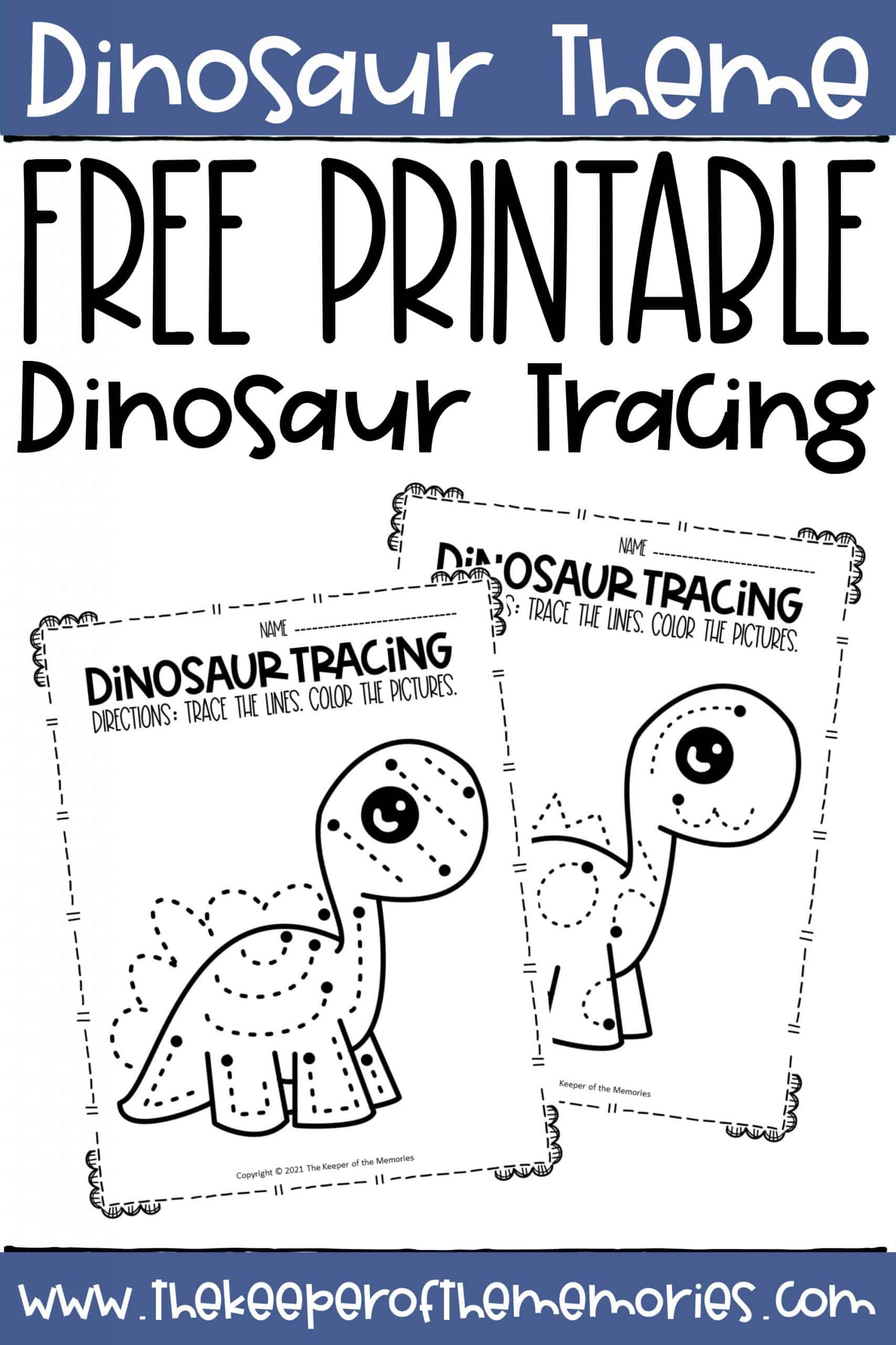 Free Printable Dinosaur Tracing Preschool Worksheets The Keeper Free Printable Dinosaur Tracing Preschool Worksheets The Keeper