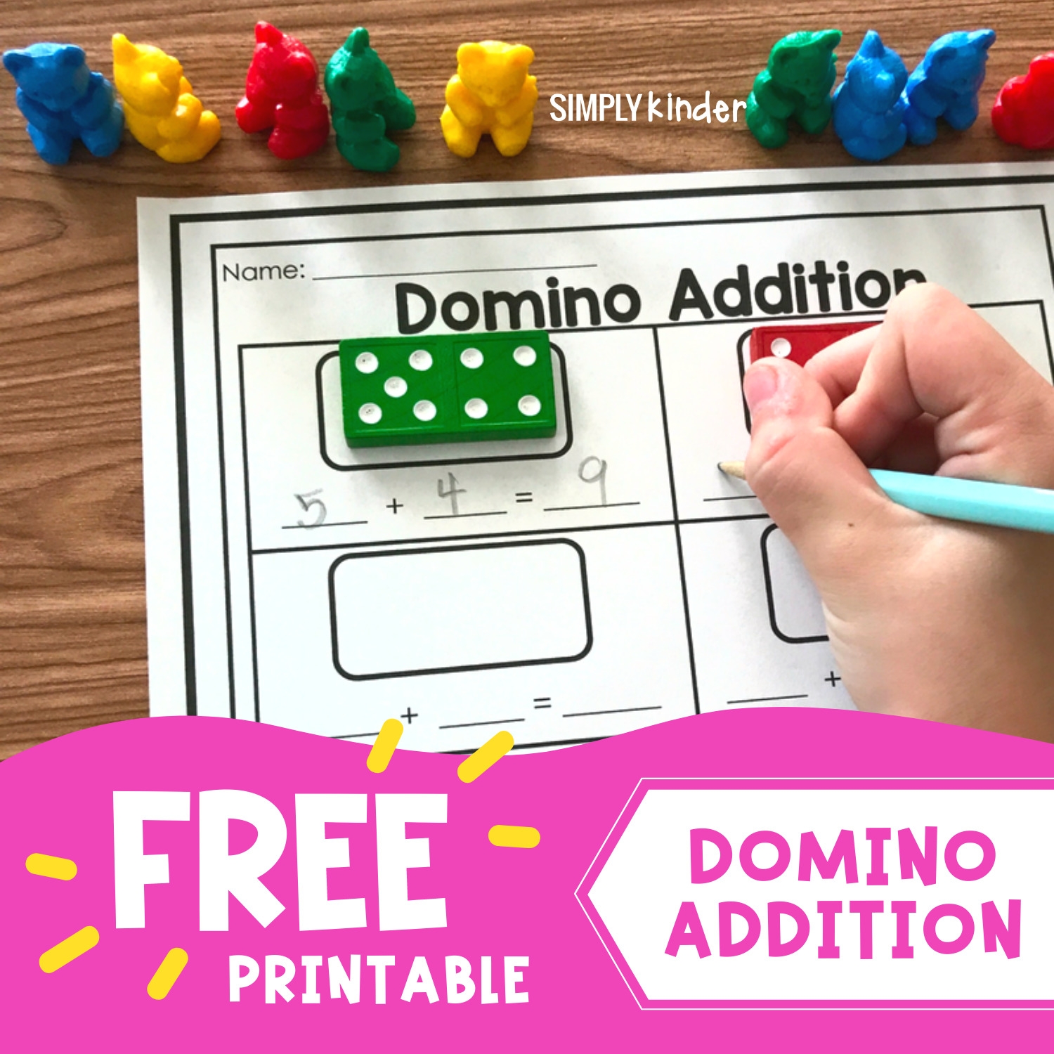 Free Printable Domino Addition Simply Kinder Free Printable Domino Addition Simply Kinder