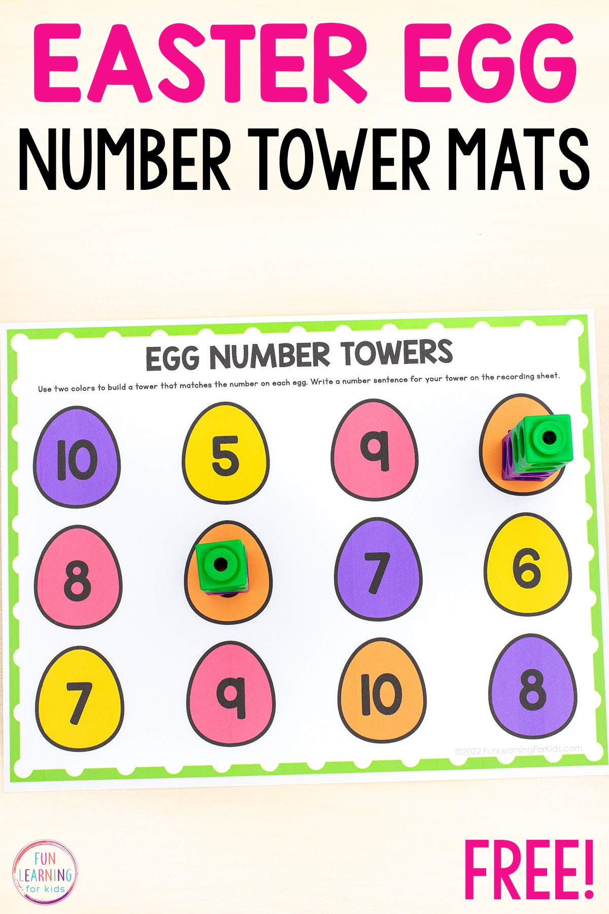 Free Printable Easter Egg Number Towers Math Activity Free Printable Easter Egg Number Towers Math Activity