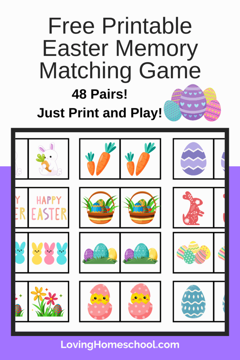 Free Printable Easter Memory Matching Game LovingHomeschool