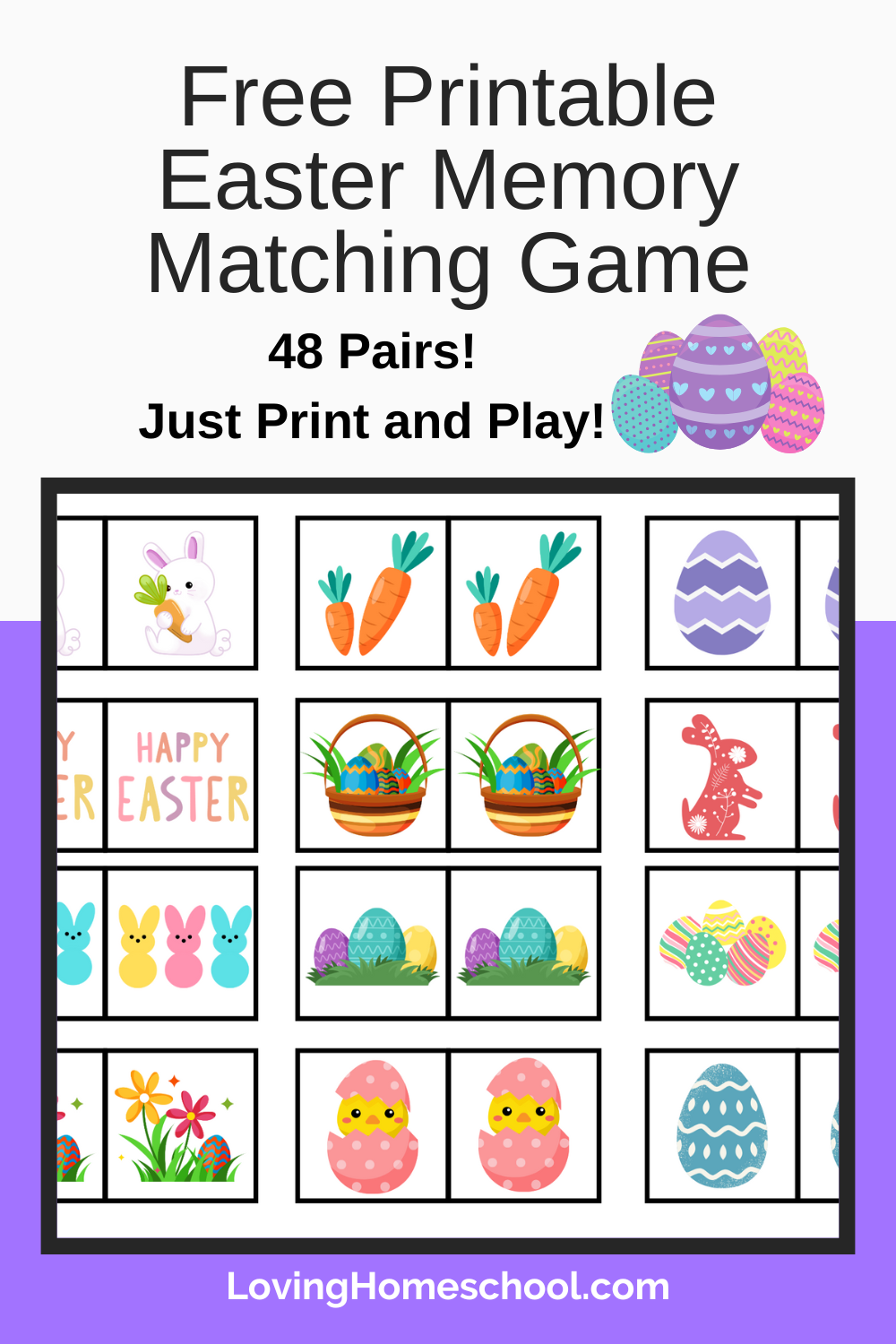 Free Printable Easter Memory Matching Game LovingHomeschool Free Printable Easter Memory Matching Game LovingHomeschool