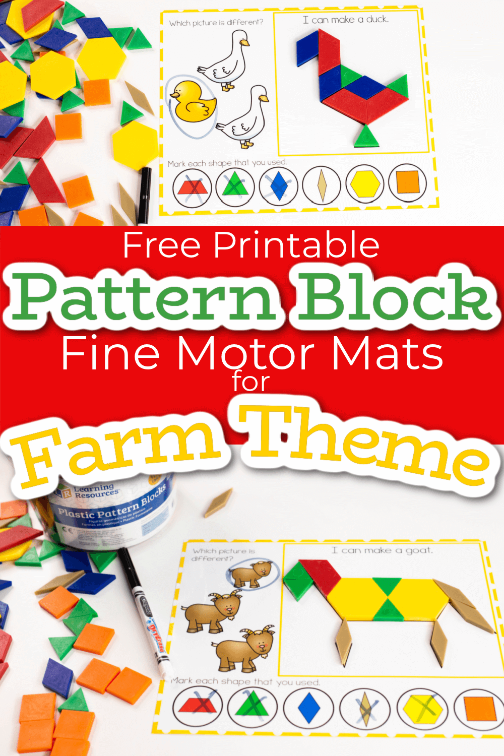 Free Printable Farm Animal Pattern Block Templates