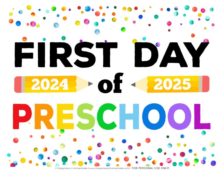 Free Printable First Day Of School Signs 2024 25 Happiness Is