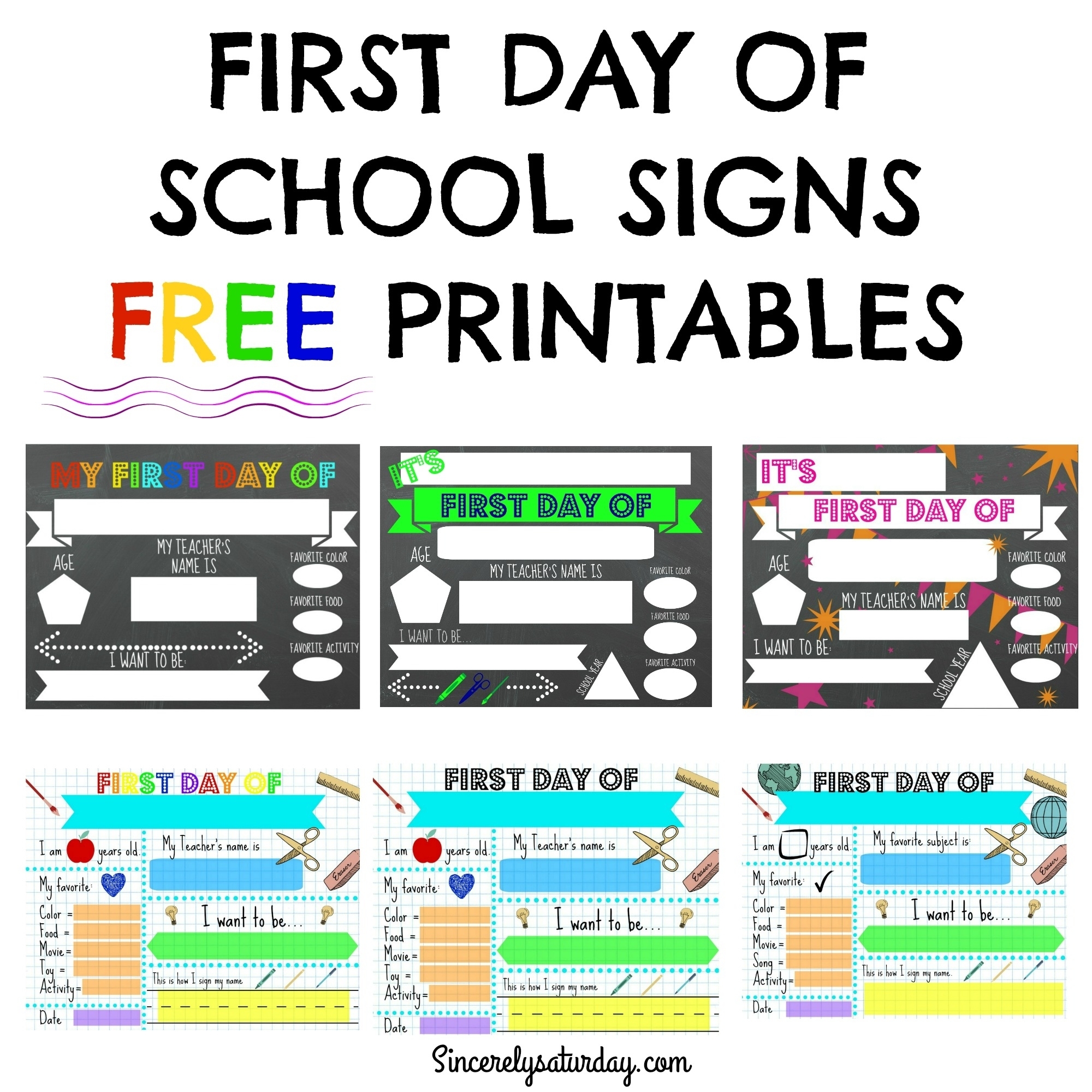 Free First Day Of Preschool Printable