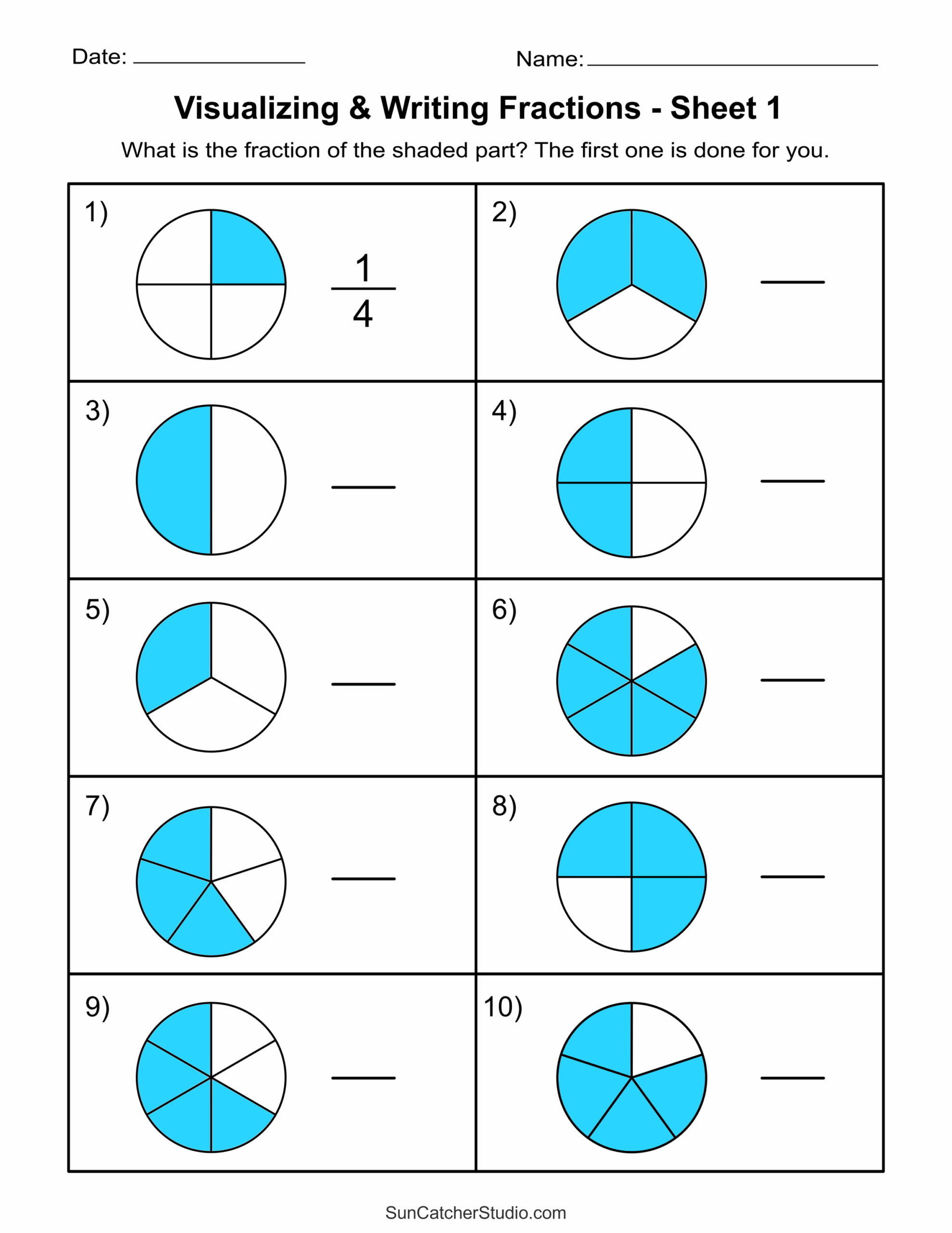 Free Printable Fractions Worksheets Comparing U0026 Identifying Free Printable Fractions Worksheets Comparing U0026 Identifying