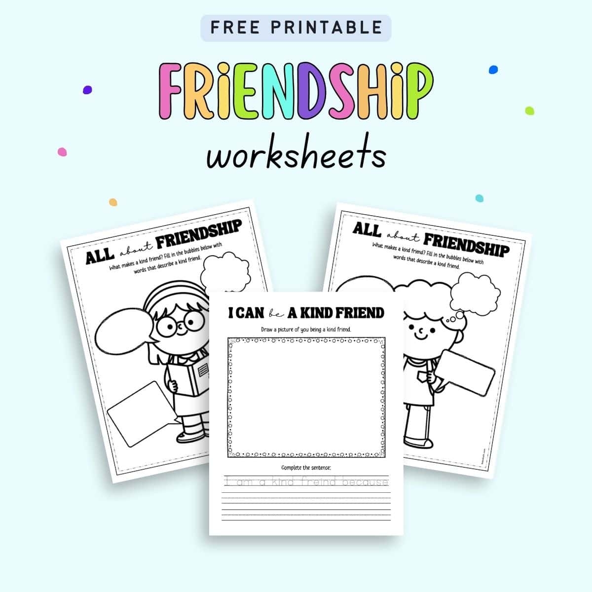 Free Printable Friendship Worksheets For Kids The Artisan Life