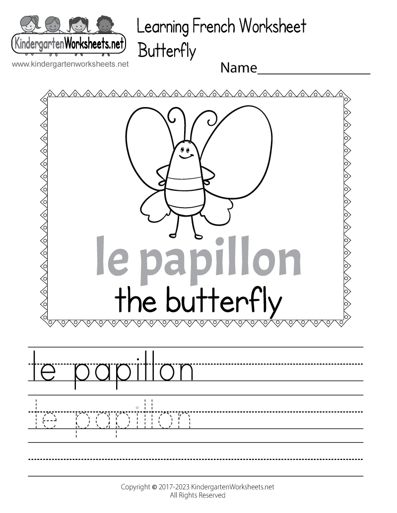 Free Printable Learn The French Language Worksheet
