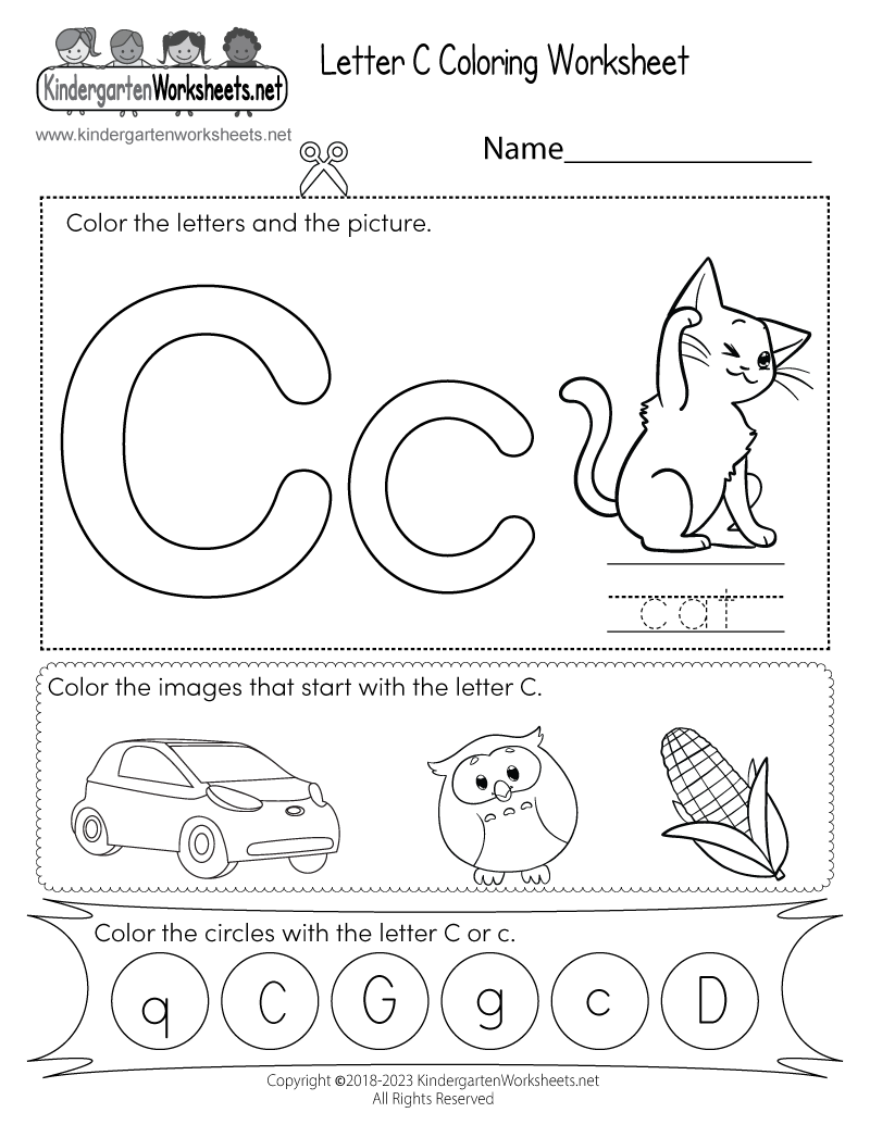 Free Printable Letter C Coloring Worksheet Free Printable Letter C Coloring Worksheet