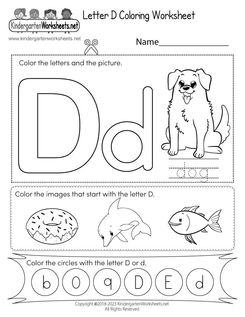Free Printable Letter D Coloring Worksheet Free Printable Letter D Coloring Worksheet