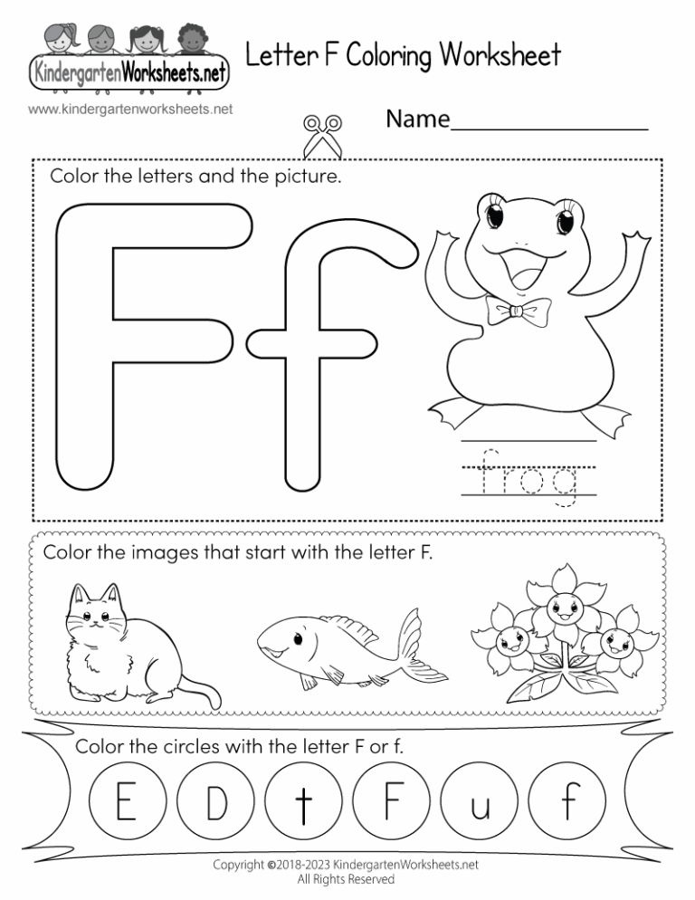 Free Printable Letter F Coloring Worksheet