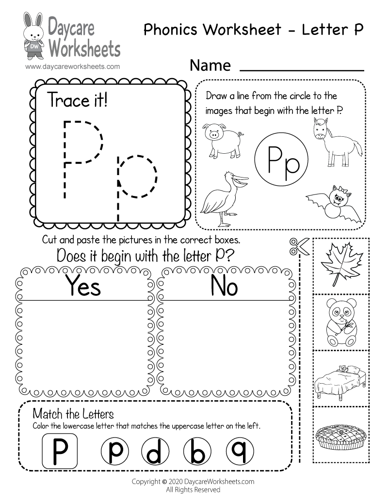 Free Printable Letter P Beginning Sounds Phonics Worksheet For Preschool Free Printable Letter P Beginning Sounds Phonics Worksheet For Preschool