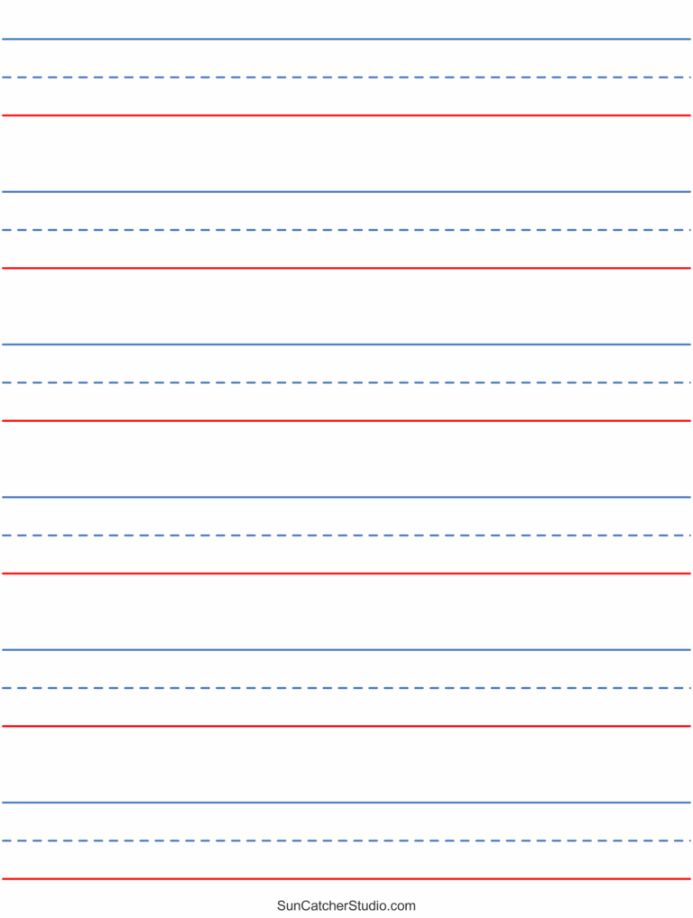 Free Printable Lined Paper Handwriting Notebook Templates
