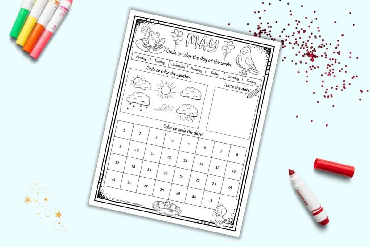 Free Printable May Calendar Worksheet For Kids The Artisan Life Free Printable May Calendar Worksheet For Kids The Artisan Life
