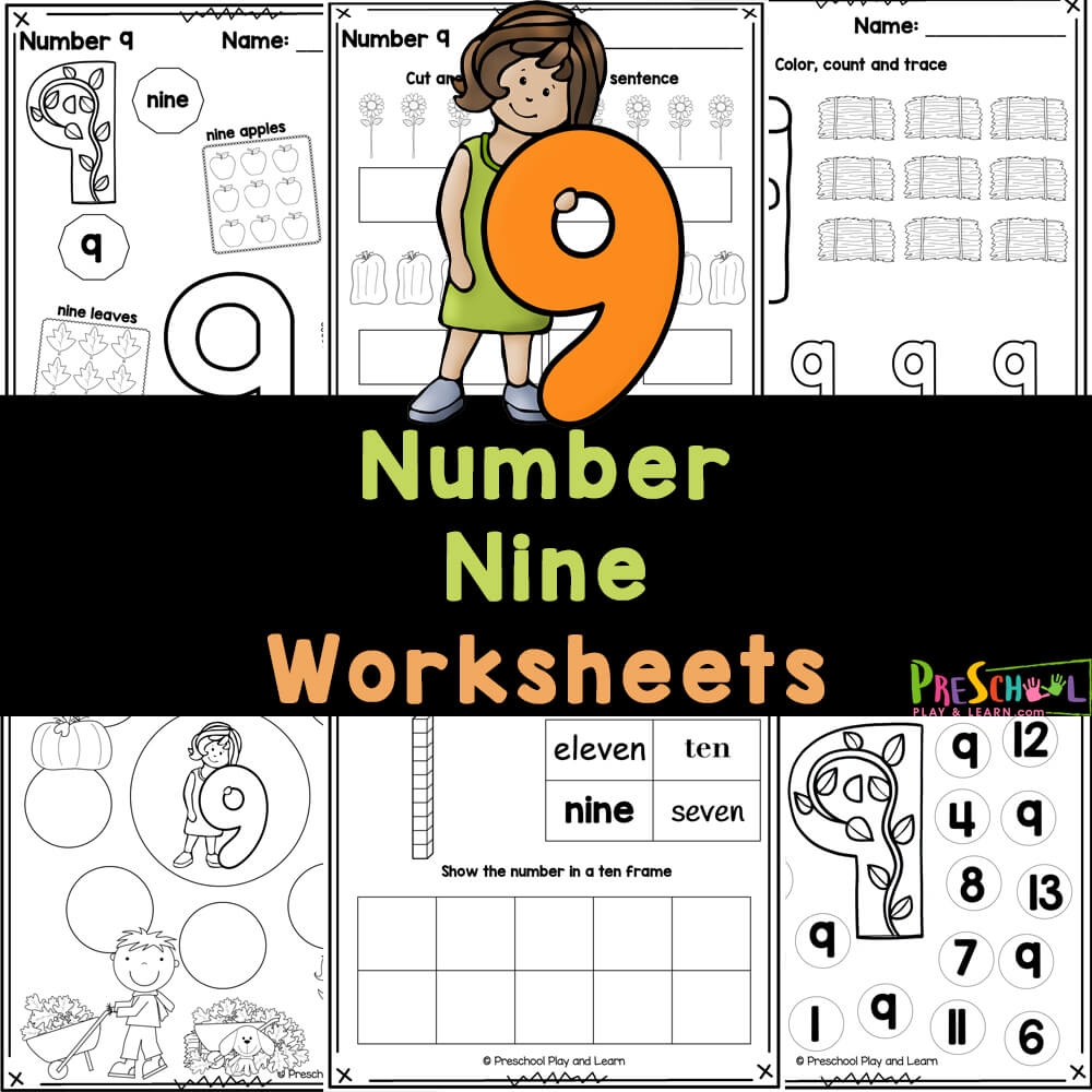 FREE Printable Number 9 Worksheets For Preschool FREE Printable Number 9 Worksheets For Preschool