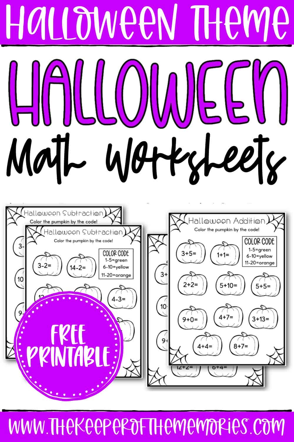 Pumpkin Math Kindergarten Worksheets