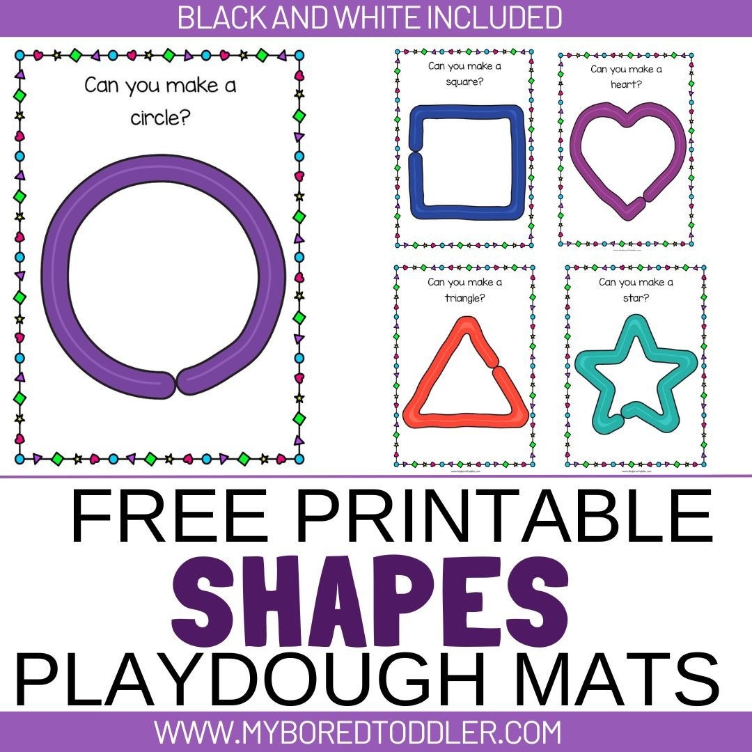 Free Printable Shapes Playdough Mats My Bored Toddler