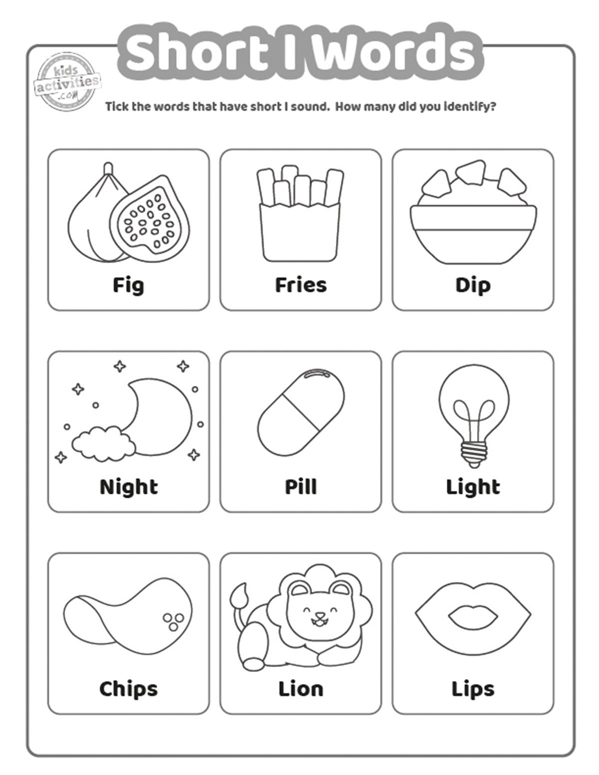 Free Printable Short I Words Worksheets Kids Activities Blog Free Printable Short I Words Worksheets Kids Activities Blog