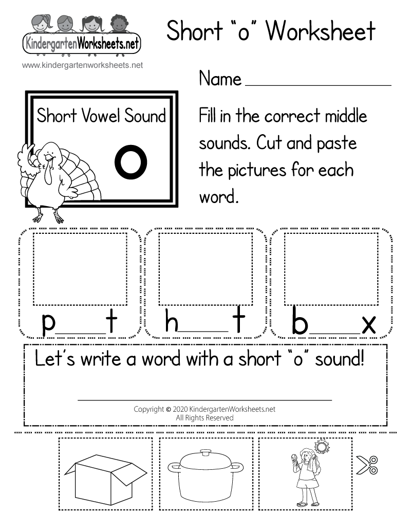Free Printable Short o Worksheet