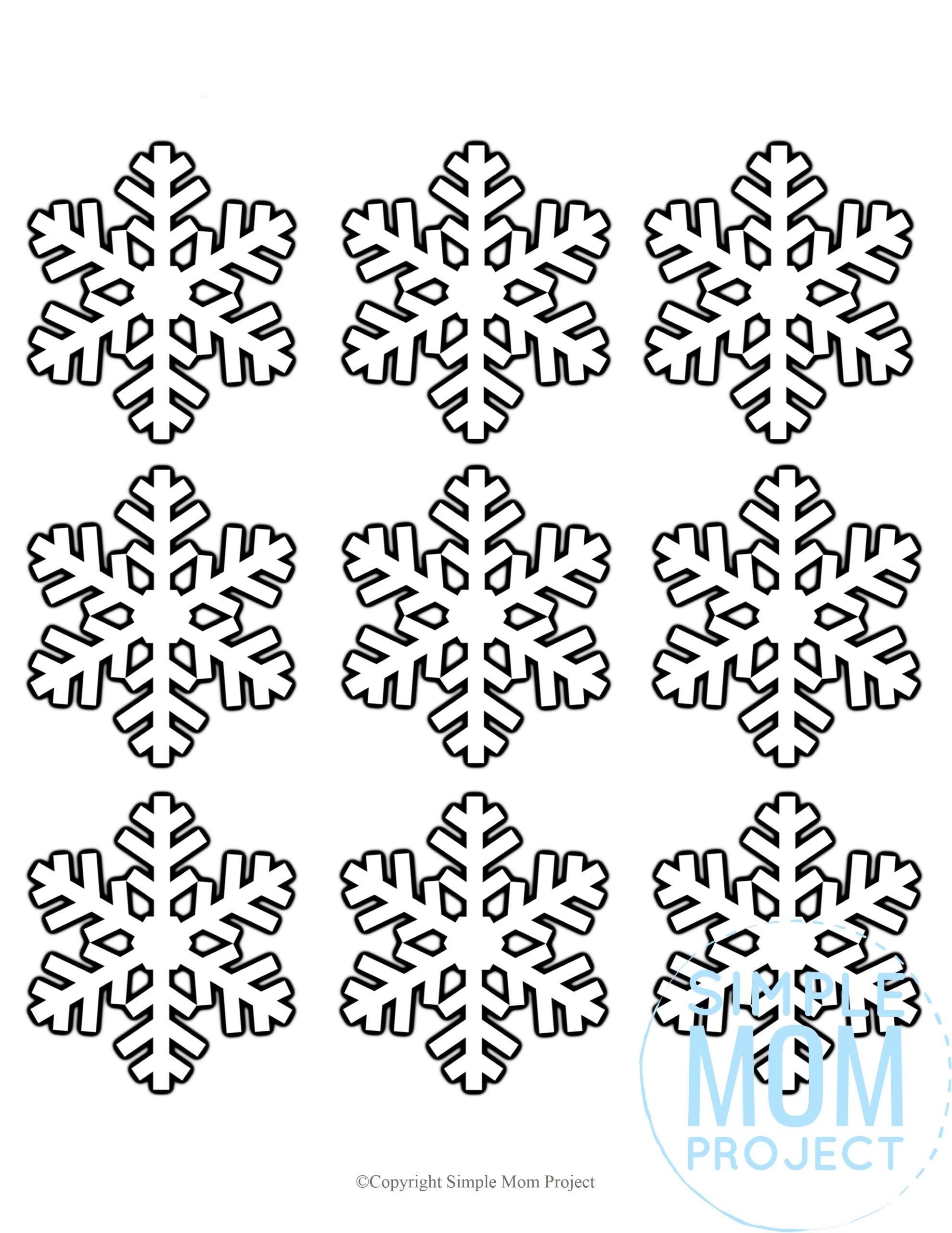 Free Printable Small Snowflake Templates Simple Mom Project