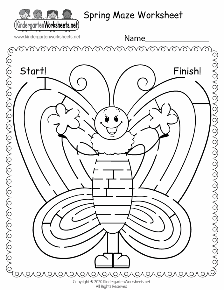 Free Printable Spring Maze Worksheet