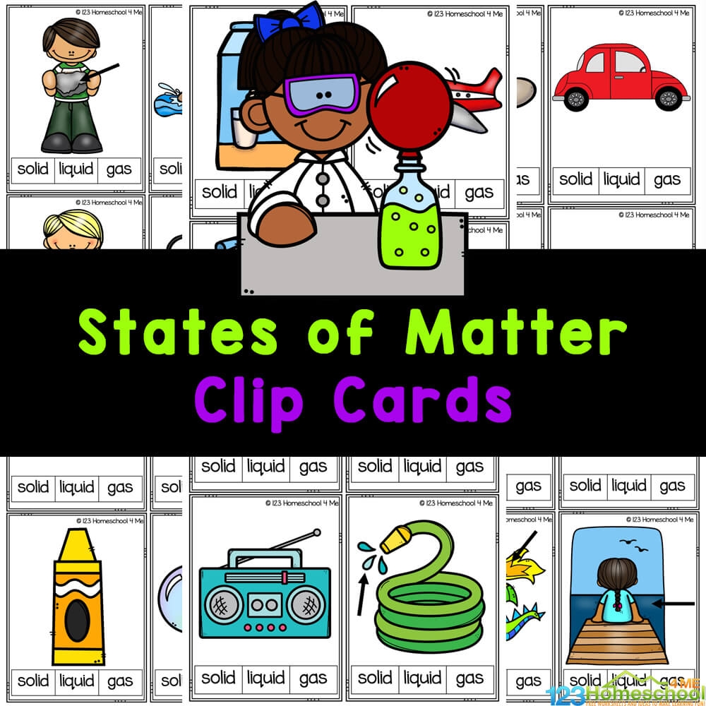 FREE Printable States Of Matter Clip Cards Activity