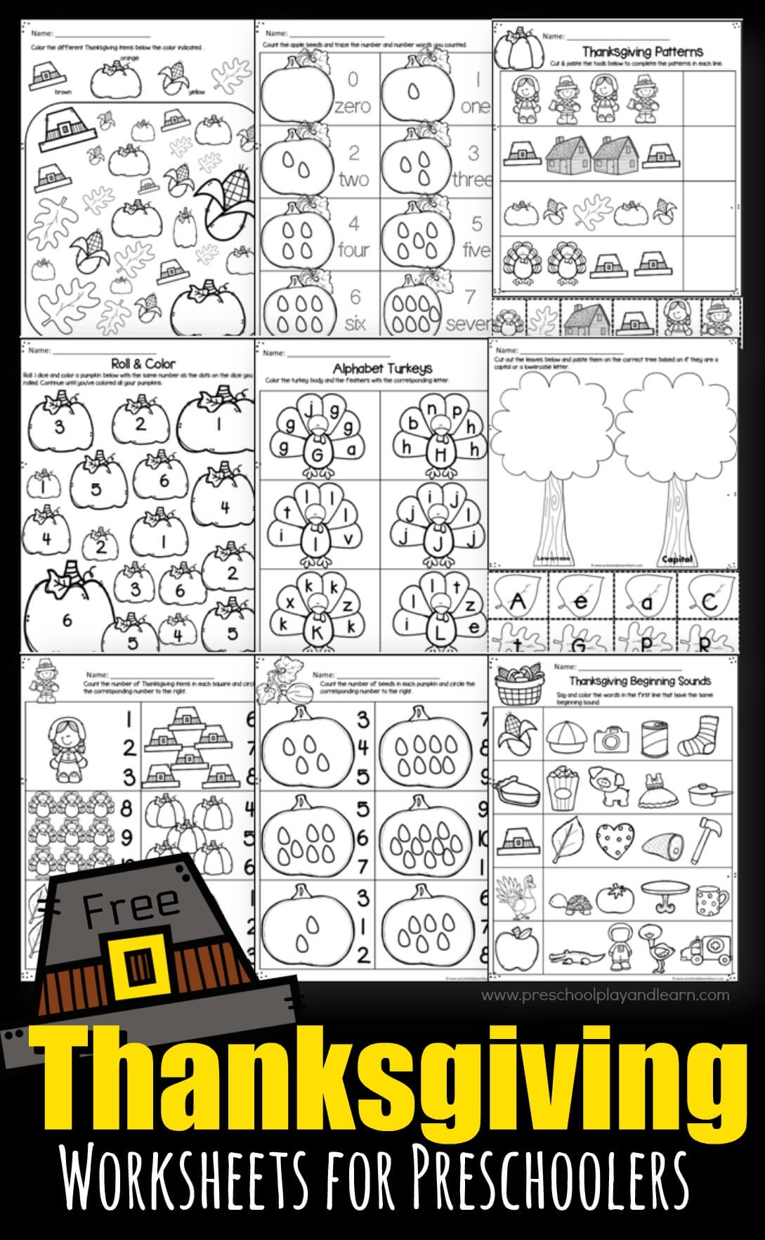FREE Printable Thanksgiving Worksheets For Preschoolers FREE Printable Thanksgiving Worksheets For Preschoolers