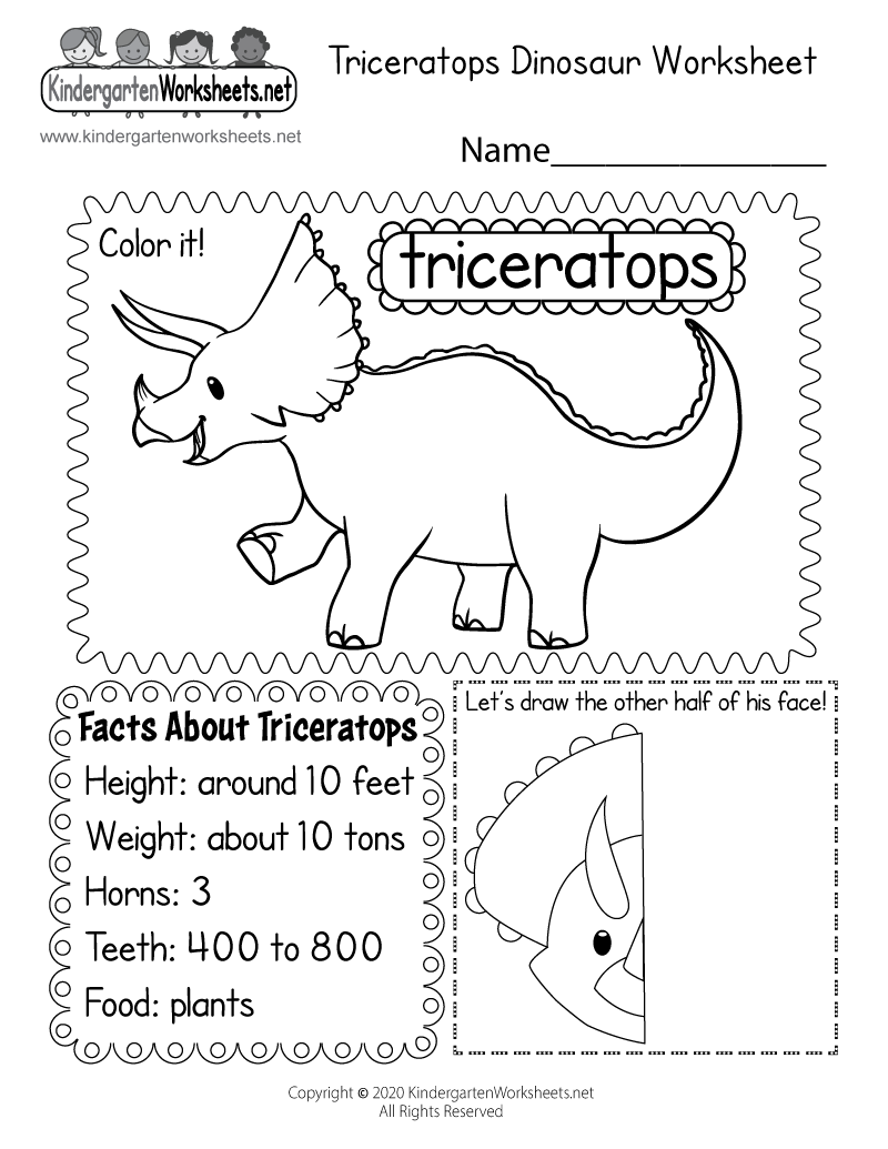 Free Printable Triceratops Dinosaur Worksheet Free Printable Triceratops Dinosaur Worksheet