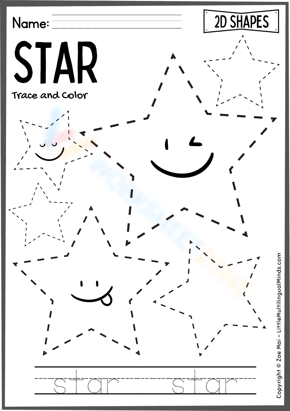 Free Printable U0026 Interactive Preschool Star Worksheets Worksheets Library