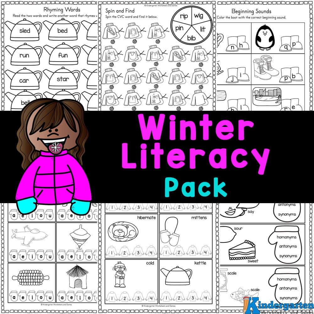  FREE Printable Winter Literacy Worksheets For Kindergarten