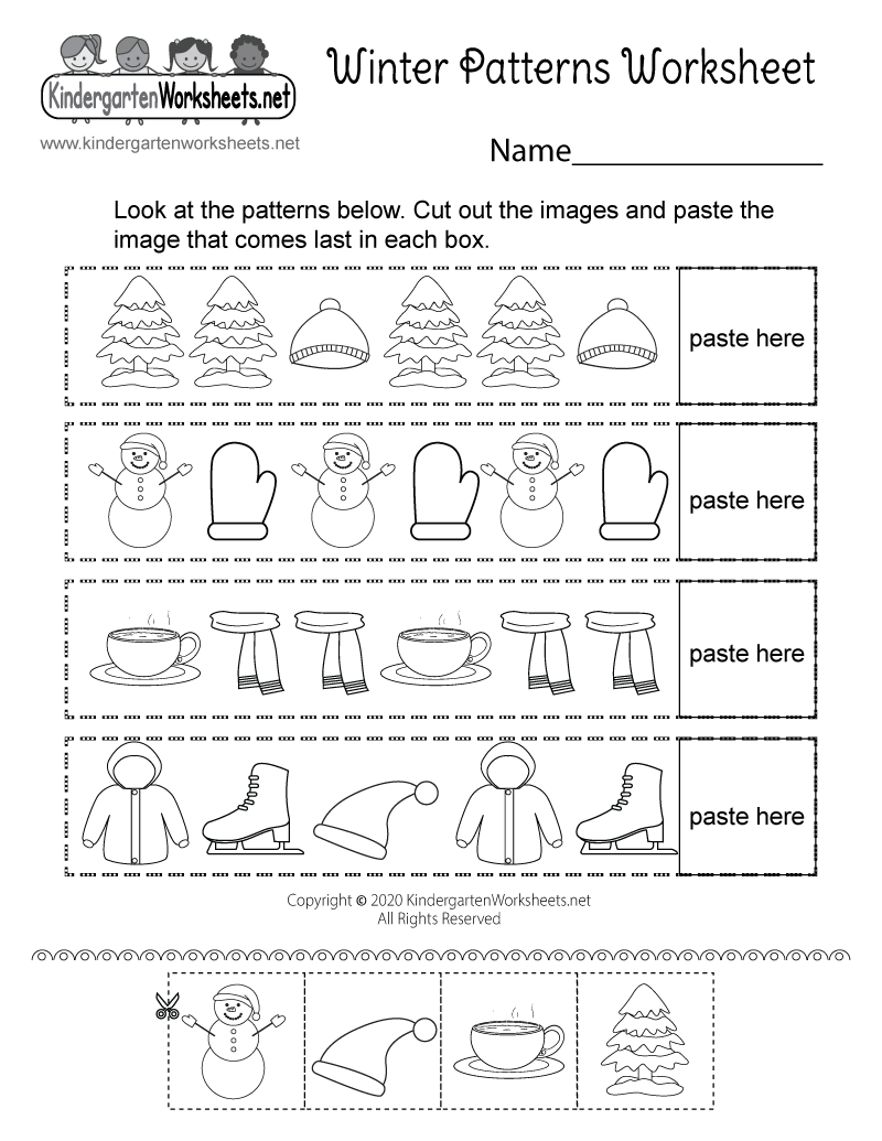 Free Printable Winter Patterns Worksheet Free Printable Winter Patterns Worksheet