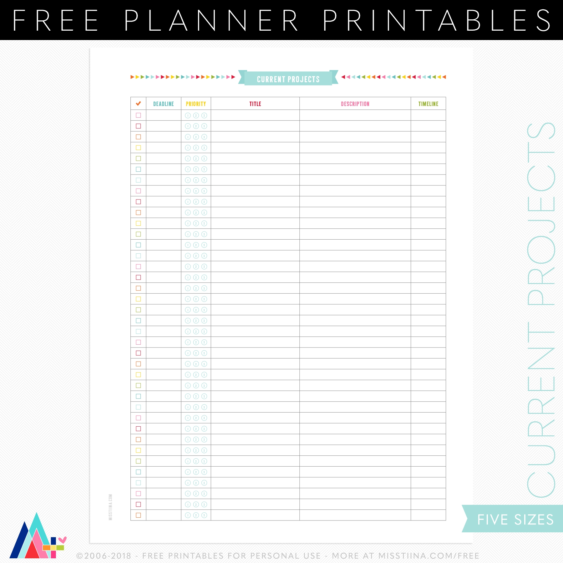 Free Printable Art Project Planner Worksheet