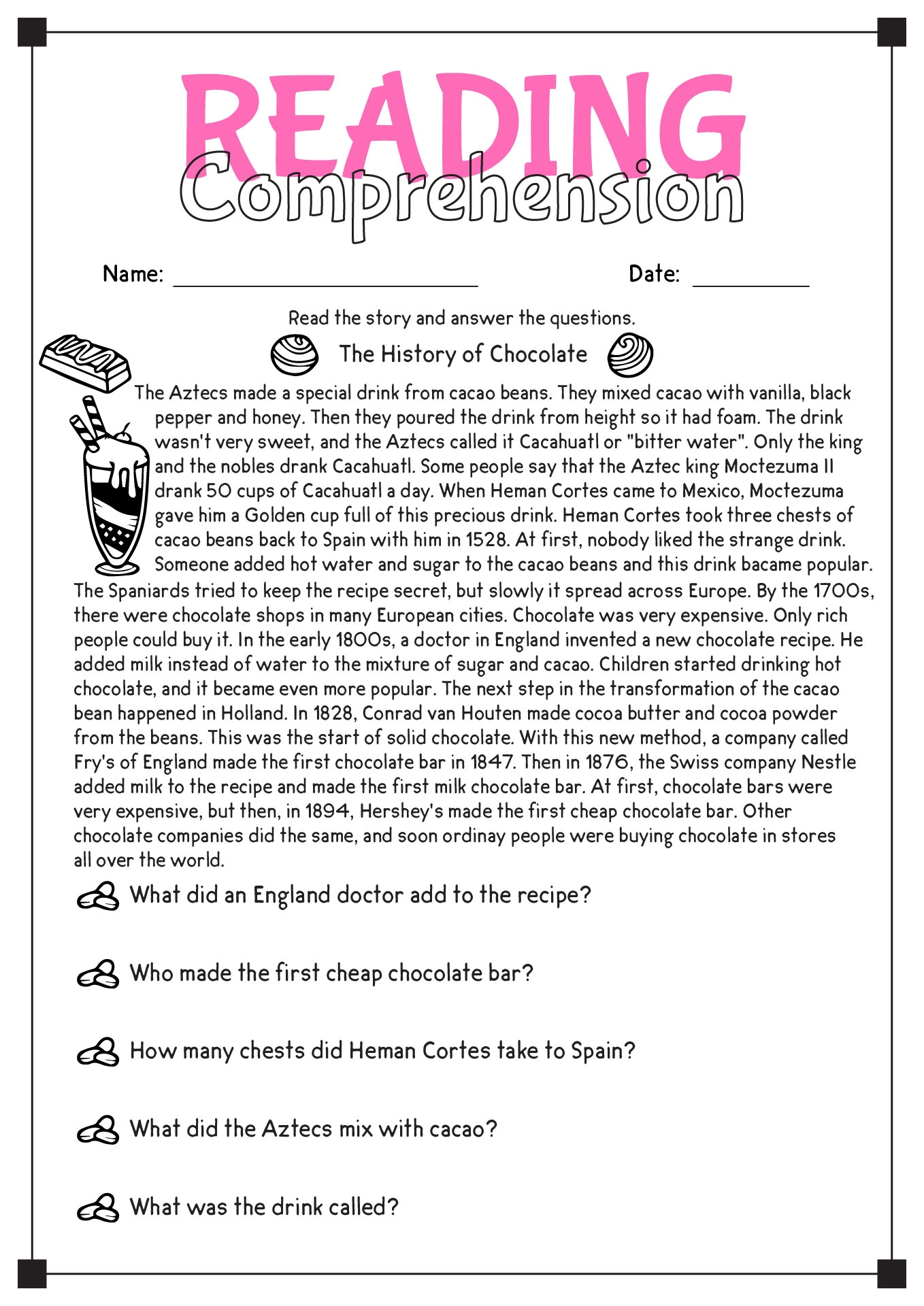 Free Reading Comprehension 7th Grade Worksheet Download Free Reading Comprehension 7th Grade Worksheet Png Images Free Worksheets On Clipart Library