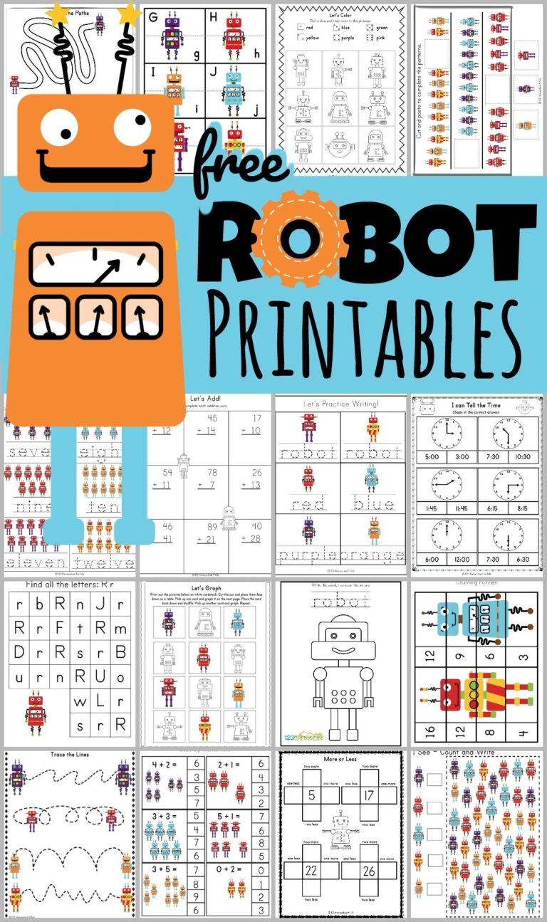 FREE Robot Printables Worksheets For Preschool And Kindergarten