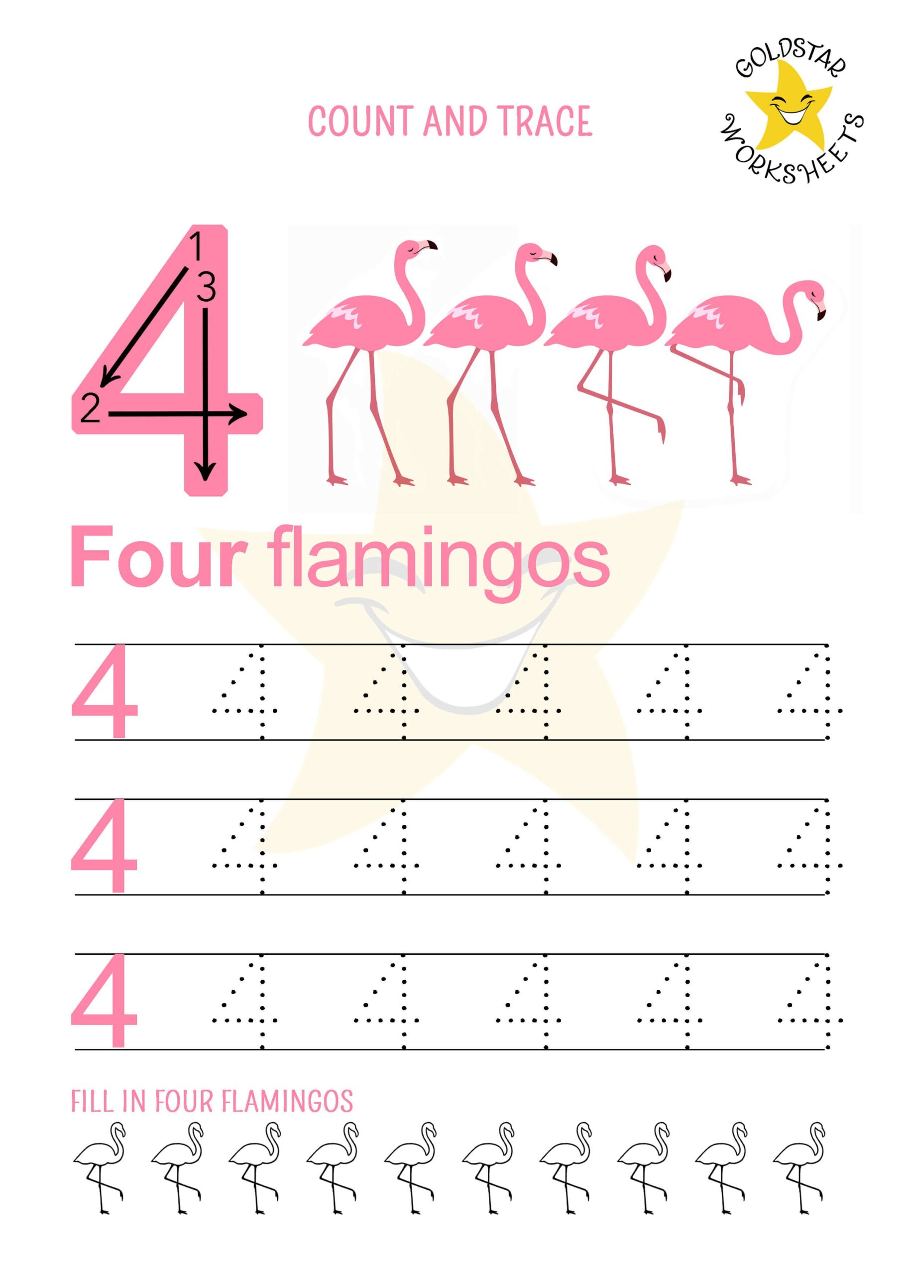 Number 4 Free Printable Worksheets