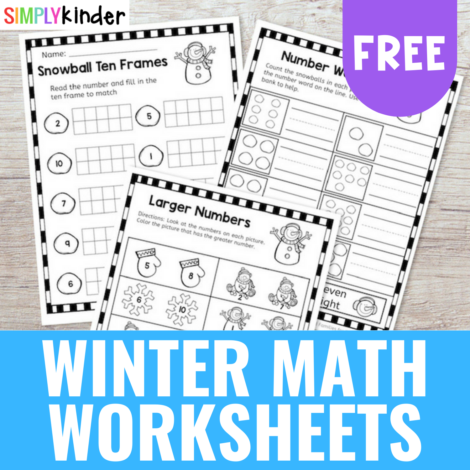 FREE Winter Math Sheets For Kindergarten Simply Kinder
