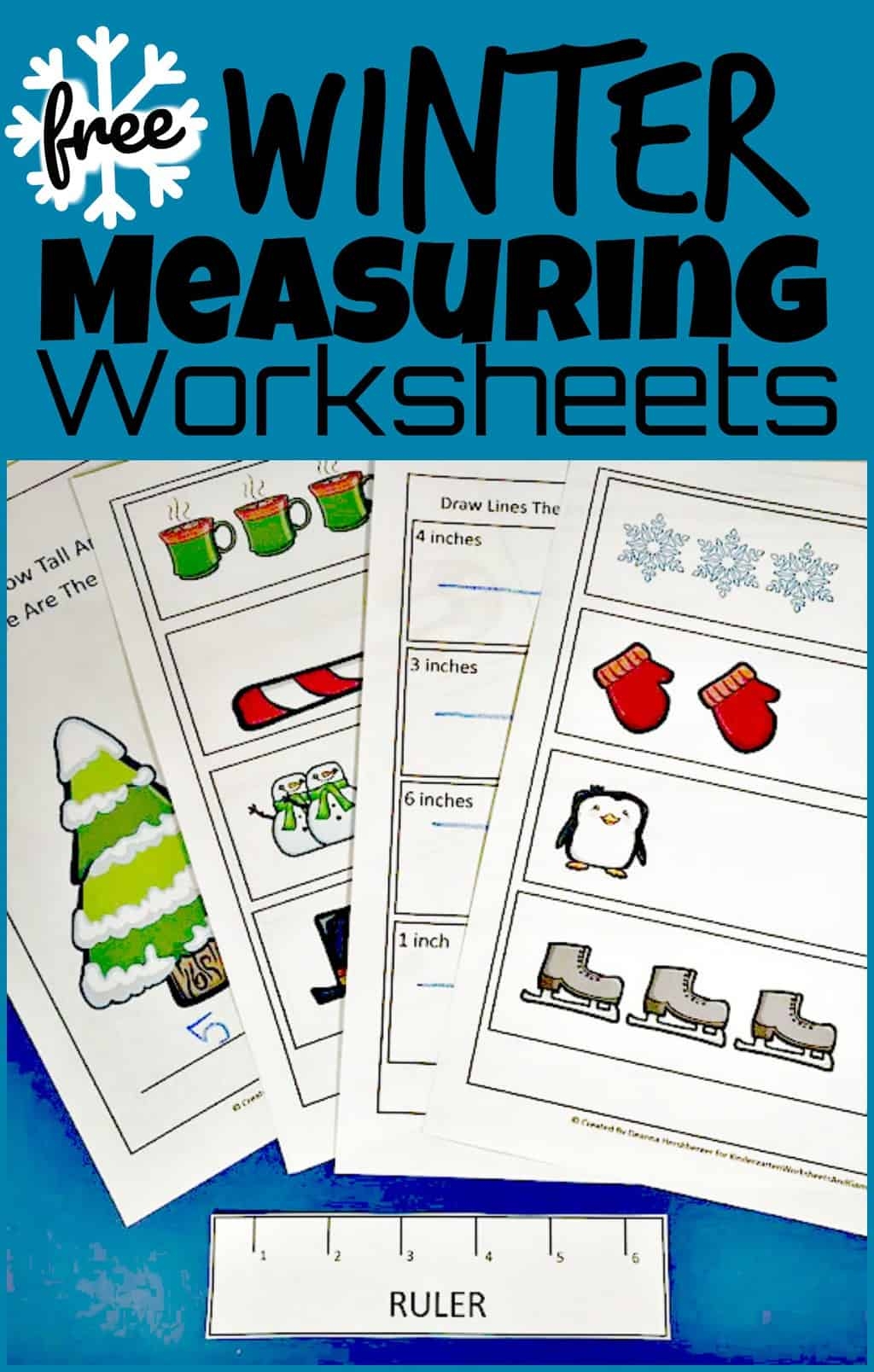FREE Winter Ruler Measurements Worksheets FREE Winter Ruler Measurements Worksheets