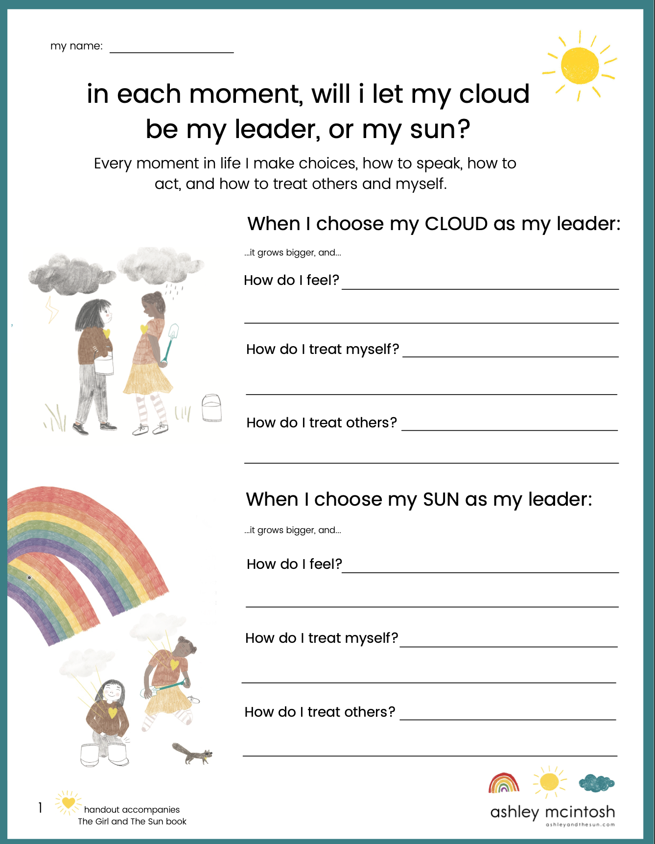 Free Worksheets On Kindness U0026 Self Regulation For Parents U0026 Teachers Ashley McIntosh