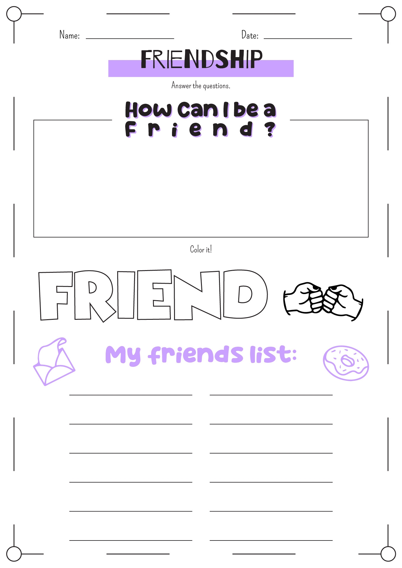 Preschool Borders Printable Friends