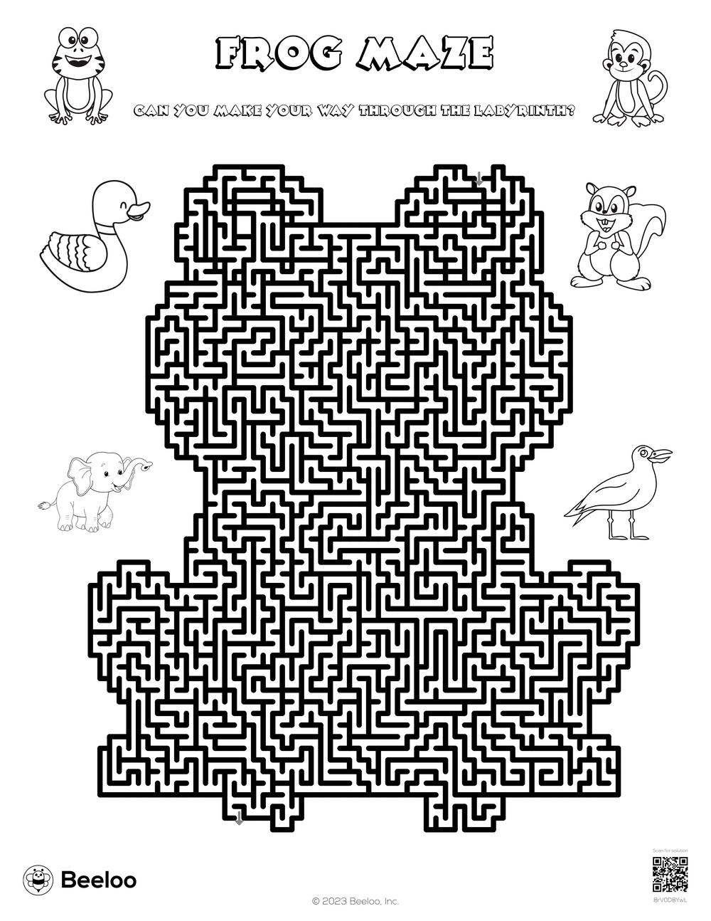 Frog Maze Beeloo Printable Crafts And Activities For Kids Frog Maze Beeloo Printable Crafts And Activities For Kids