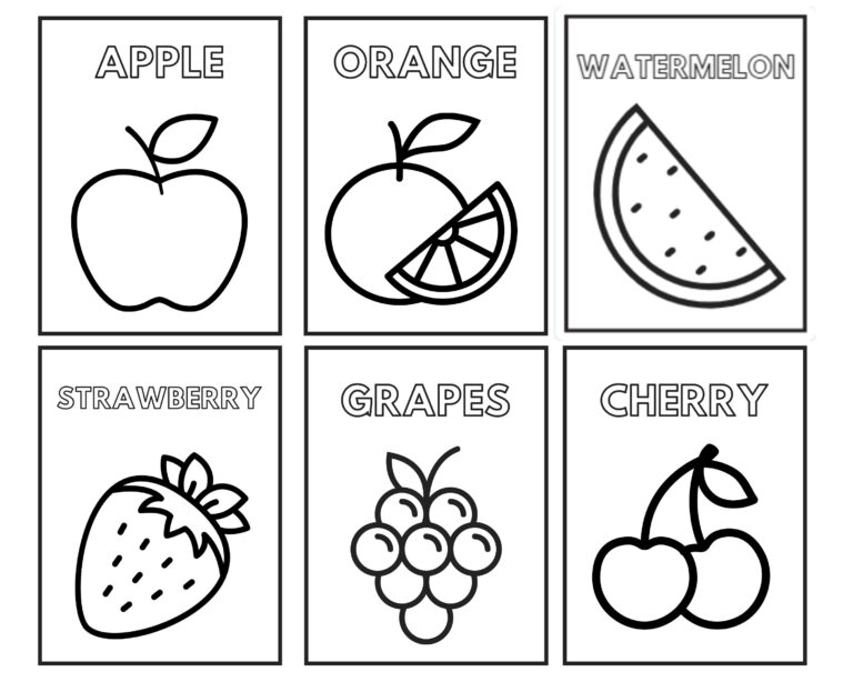 Fruit Coloring Pages Printable Coloring Pages Fruit Simple