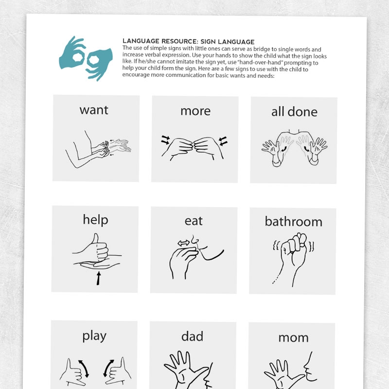 Functional Sign Language For Young Children Adult And Pediatric Printable Resources For Speech And Occupational Therapists Functional Sign Language For Young Children Adult And Pediatric Printable Resources For Speech And Occupational Therapists